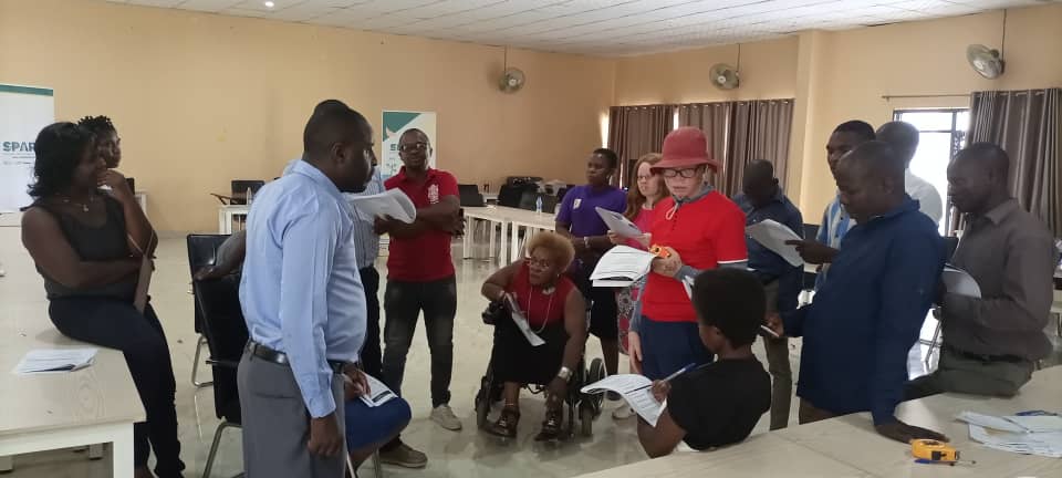 A group of young people with disabilities participating in a training in Malawi
