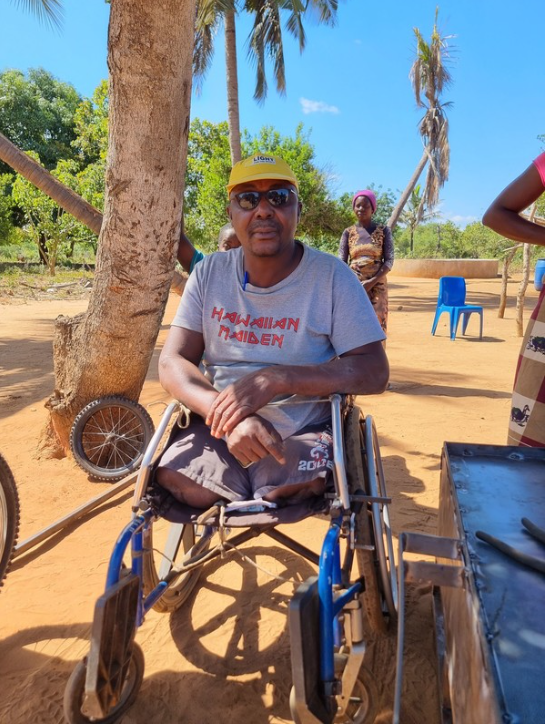 Man with physical impairment in a wheelchair